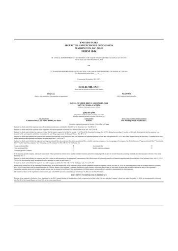 Thumbnail eHealth 10-K Annual Report 2020