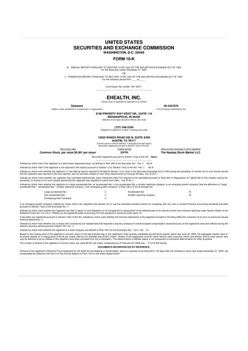 Thumbnail eHealth 10-K Annual Report 