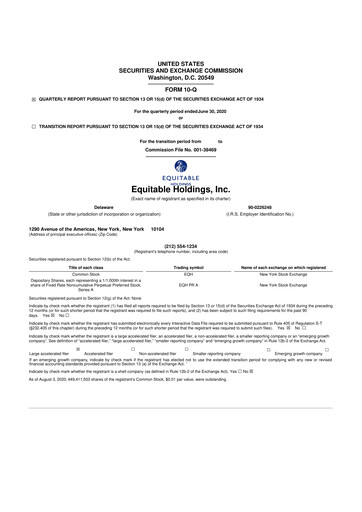 Thumbnail Equitable Holdings
 10-Q Quarterly Report FY2020 