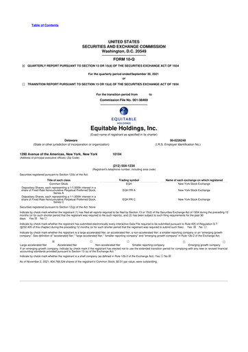 Thumbnail Equitable Holdings
 10-Q Quarterly Report FY2021 
