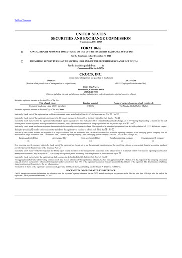 Thumbnail Crocs 10-K Annual Report 2021