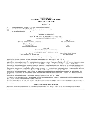 Thumbnail Clear Channel Outdoor
 10-K Annual Report 2015