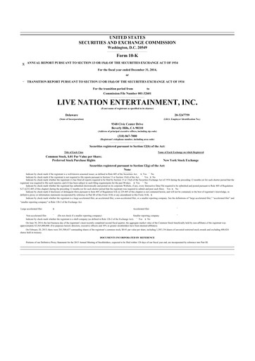 Thumbnail Live Nation
 10-K Annual Report 2014