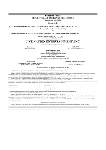 Thumbnail Live Nation
 10-K Annual Report 2018