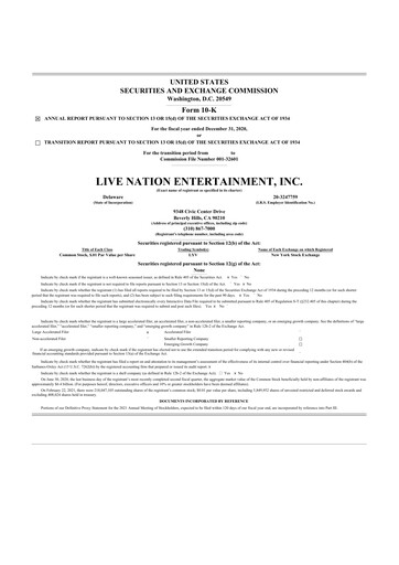 Thumbnail Live Nation
 10-K Annual Report 2020