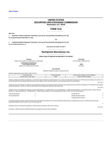 Thumbnail Northpointe Bancshares 10-Q Quarterly Report FY 