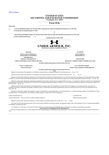 Thumbnail Under Armour
 10-K Annual Report 2013