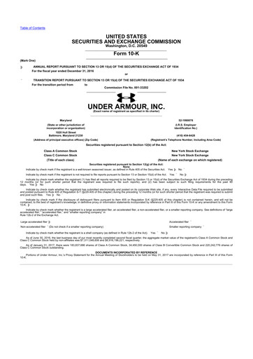 Thumbnail Under Armour
 10-K Annual Report 2016