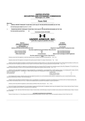 Thumbnail Under Armour
 10-K Annual Report 2020