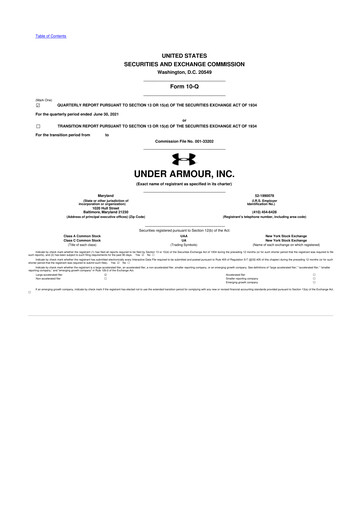 Thumbnail Under Armour
 10-Q Quarterly Report FY2021 