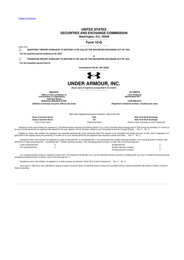 Thumbnail Under Armour
 10-Q Quarterly Report FY2023 