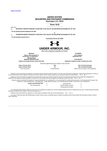 Thumbnail Under Armour
 10-Q Quarterly Report FY2024 