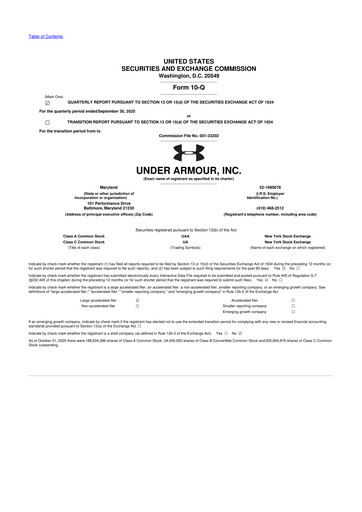 Thumbnail Under Armour
 10-Q Quarterly Report FY2026 