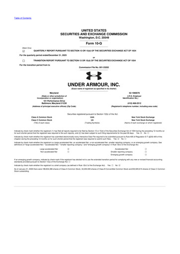 Thumbnail Under Armour
 10-Q Quarterly Report FY2026 