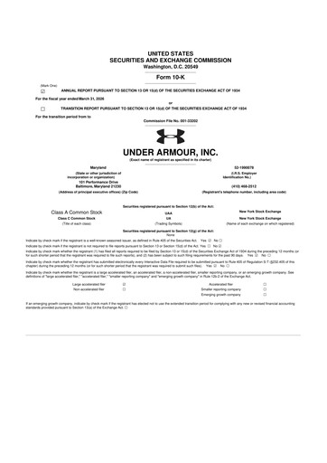 Thumbnail Under Armour
 10-K Annual Report 