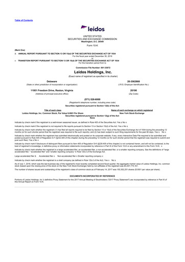 Thumbnail Leidos 10-K Annual Report 2016