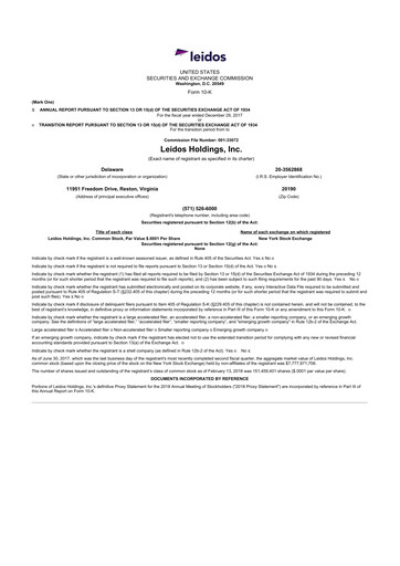 Thumbnail Leidos 10-K Annual Report 2017