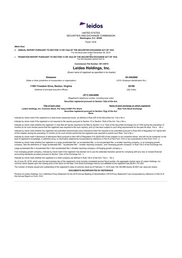 Thumbnail Leidos 10-K Annual Report 2018