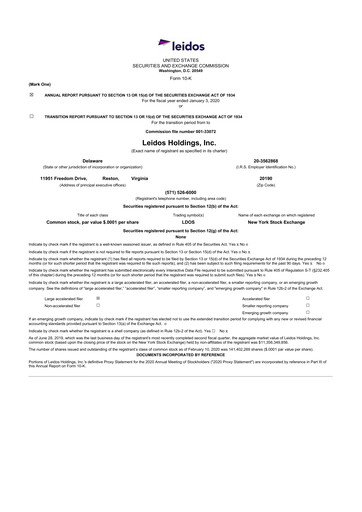 Thumbnail Leidos 10-K Annual Report 2019