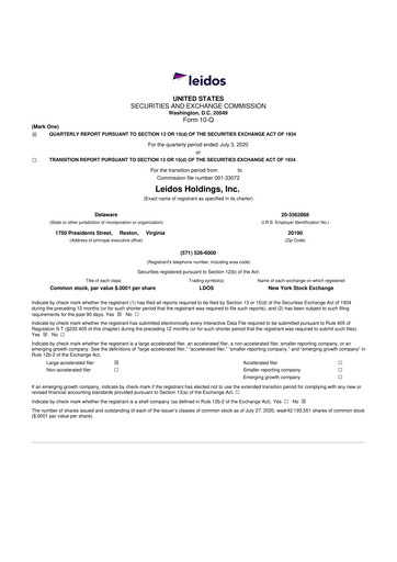 Thumbnail Leidos 10-Q Quarterly Report FY2020 