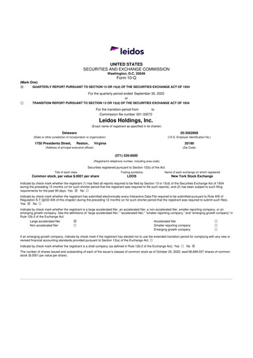 Thumbnail Leidos 10-Q Quarterly Report FY2022 