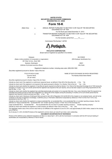 Thumbnail PotlatchDeltic
 10-K Annual Report 2013