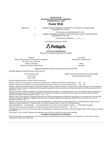 Thumbnail PotlatchDeltic
 10-K Annual Report 2014