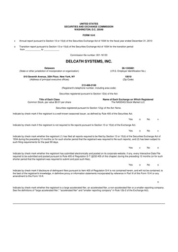 Thumbnail Delcath Systems 10-K Annual Report 