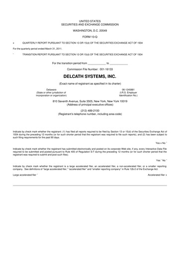 Thumbnail Delcath Systems 10-Q Quarterly Report FY 