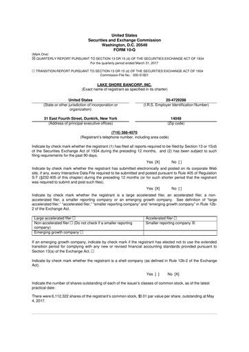Thumbnail Lake Shore Bancorp 10-Q Quarterly Report FY2017 