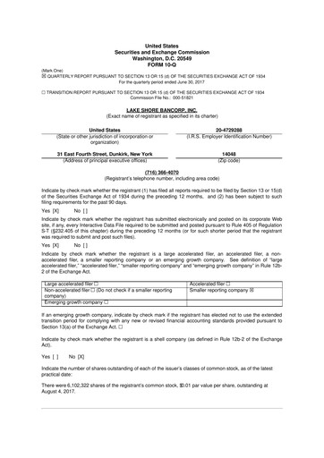 Thumbnail Lake Shore Bancorp 10-Q Quarterly Report FY2017 
