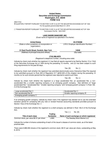 Thumbnail Lake Shore Bancorp 10-Q Quarterly Report FY2019 