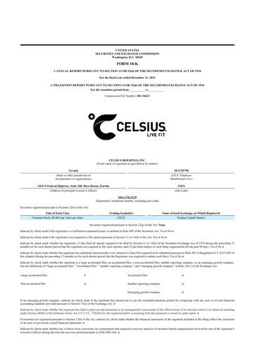 Thumbnail Celsius Holdings
 10-K Annual Report 2023