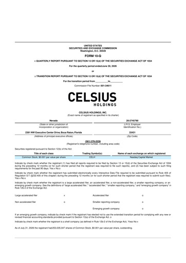 Vorschaubild Celsius Holdings
 10-Q Quartalsbericht 2026 