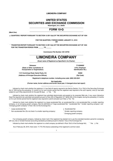 Thumbnail Limoneira
 10-Q Quarterly Report FY 