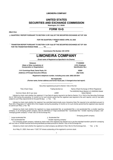 Thumbnail Limoneira
 10-Q Quarterly Report FY 