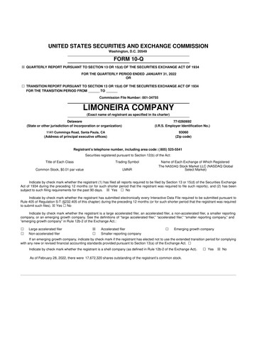 Thumbnail Limoneira
 10-Q Quarterly Report FY 