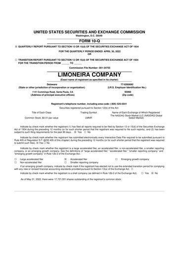 Thumbnail Limoneira
 10-Q Quarterly Report FY 