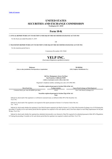 Thumbnail Yelp 10-K Annual Report 