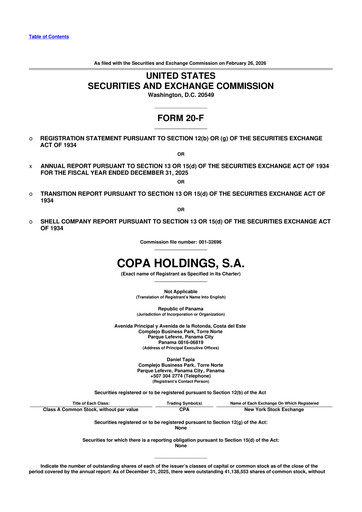 Thumbnail Copa Holdings
 20-F Annual Report 2025