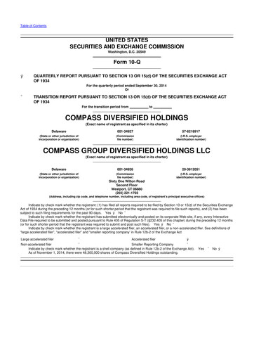 Thumbnail Compass Diversified Holdings 10-Q Quarterly Report FY2014 