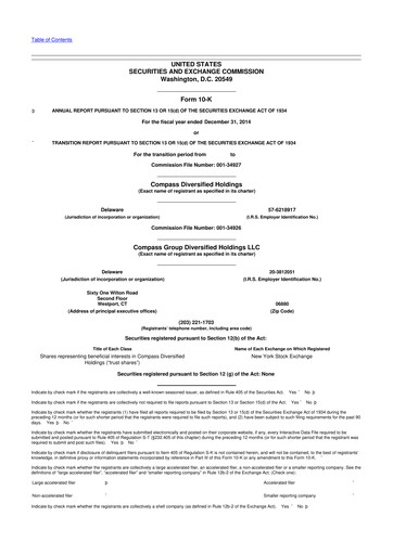 Thumbnail Compass Diversified Holdings 10-K Annual Report 2014