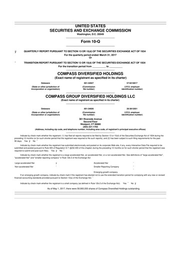 Thumbnail Compass Diversified Holdings 10-Q Quarterly Report FY2017 