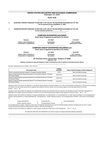 Thumbnail Compass Diversified Holdings 10-Q Quarterly Report FY2020 