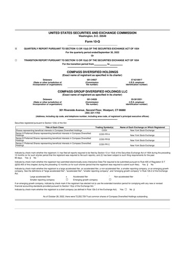 Thumbnail Compass Diversified Holdings 10-Q Quarterly Report FY2022 