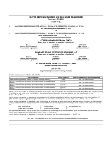 Thumbnail Compass Diversified Holdings 10-Q Quarterly Report FY 