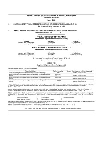 Vorschaubild Compass Diversified Holdings 10-Q Quartalsbericht 2026 
