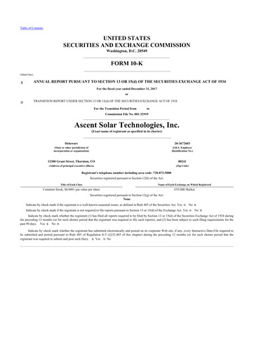 Thumbnail Ascent Solar Technologies 10-K Annual Report 2017