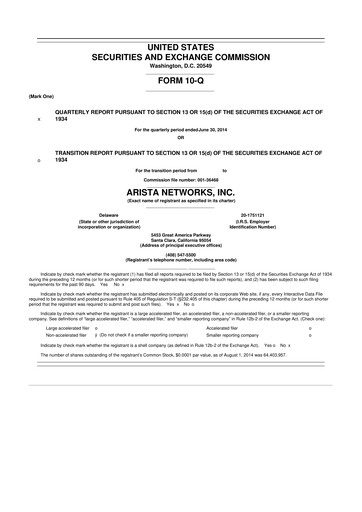 Thumbnail Arista Networks 10-Q Quarterly Report FY2014 