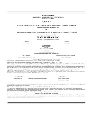 Thumbnail EPAM Systems
 10-K Annual Report 2018